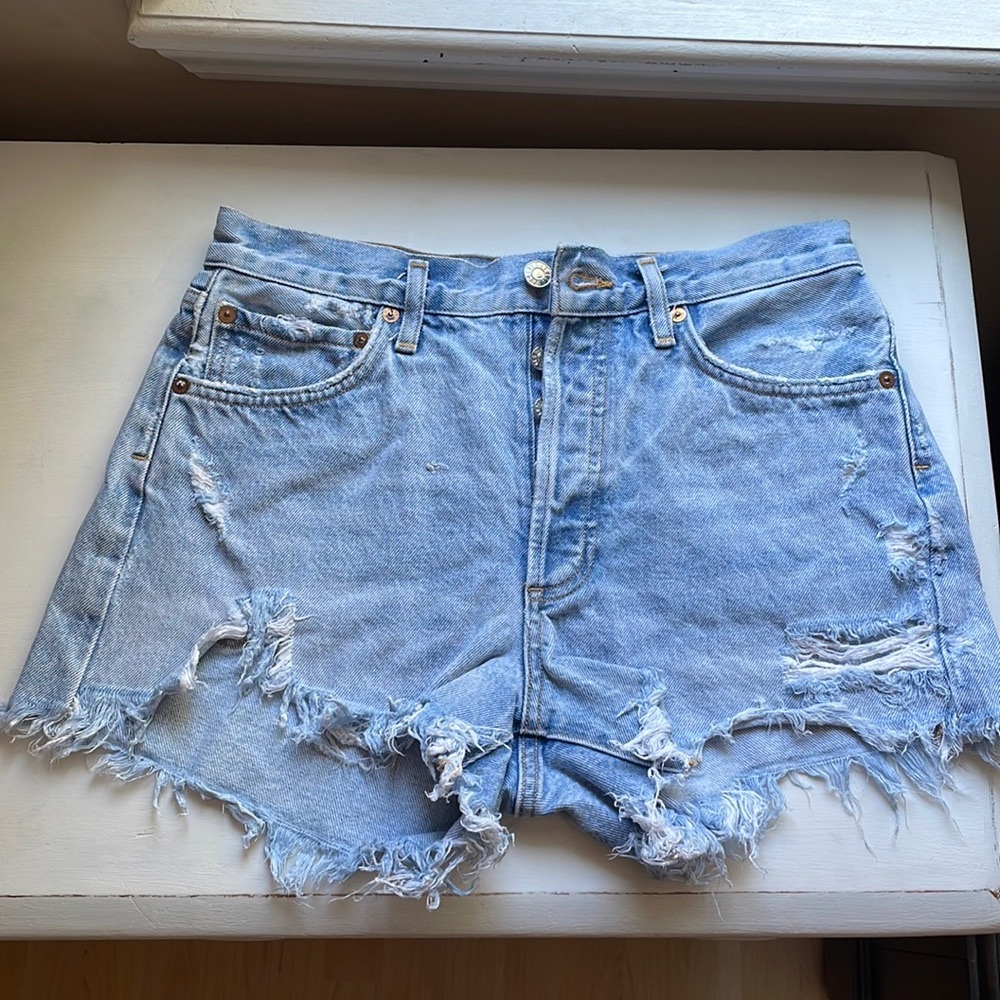 AGOLDE Parker Vintage Cutoff Denim Shorts in Swapmeet